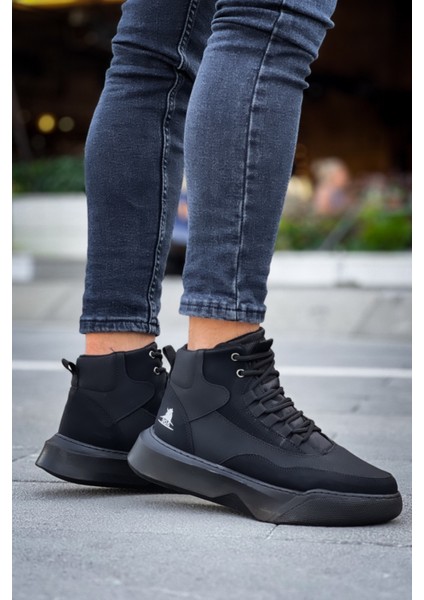 ET0318 Bağcıklı Erkek Yüksek Taban Siyah Taban Spor Bot fiyatları