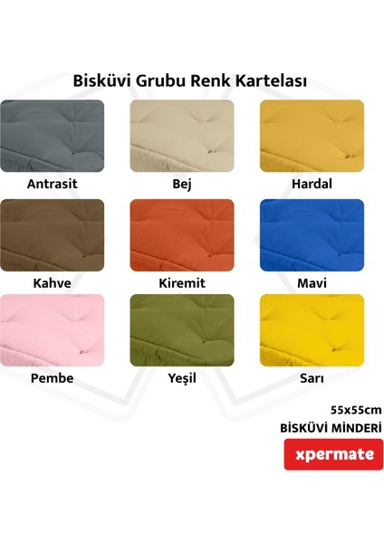 Bisküvi Minder Petek Önü Palet Üstü Minderi Fransız Minder Bank Ve Bahçe Minderi 55x55x14 Cm Bej