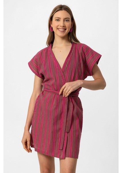 Bordo Şile Bezi Belden Bağlamalı Kimono fiyatları