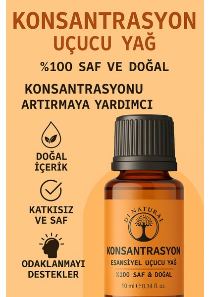 Konsantrasyon Arttırıcı Uçucu Yağ Saf Doğal Esans Buhurdanlık Difüzör Oda Esansı 10 ml fiyatları