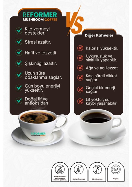 Reishi ve 4 Mantarlı Hindiba Kahvesi | Prebiyotik Inülin | Reformer Detoks & Diyet Desteği fırsatları