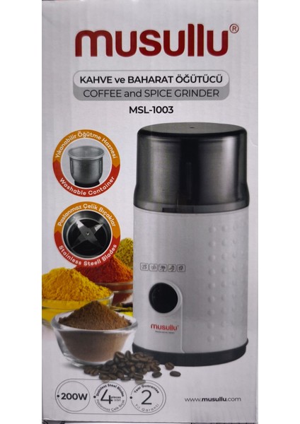 Kahve ve Baharat Öğütücü 200W MSL-1003 fiyatları