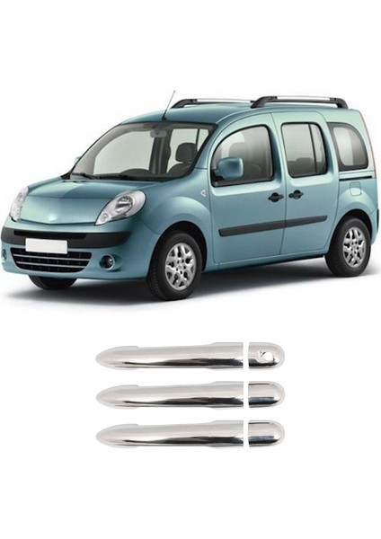Renault Kangoo Uyumlu 2008 Ve Üzeri Krom Kapı Kolu 3 Kapı Paslanmaz Çelik