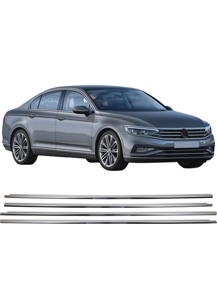 Vw Passat B8.5 Krom Cam Çıtası 4 Parça P.çelik 2019 ve Üzeri