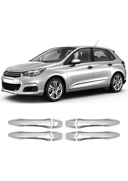 Citroen C4 Uyumlu 2010-2020 Krom Kapı Kolu 4 Kapı Paslanmaz Çelik