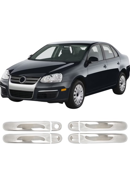 Volkswagen Jetta Uyumlu 2005-2011 Krom Kapı Kolu 4 Kapı Paslanmaz Çelik