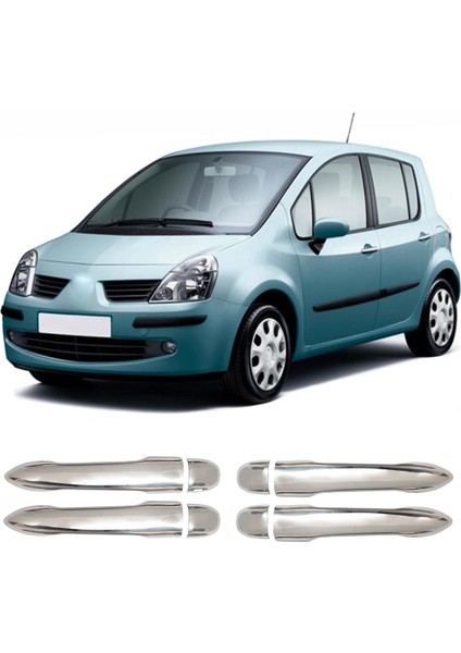Renault Modus Uyumlu 2005-2013 Krom Kapı Kolu 4 Kapı Paslanmaz Çelik