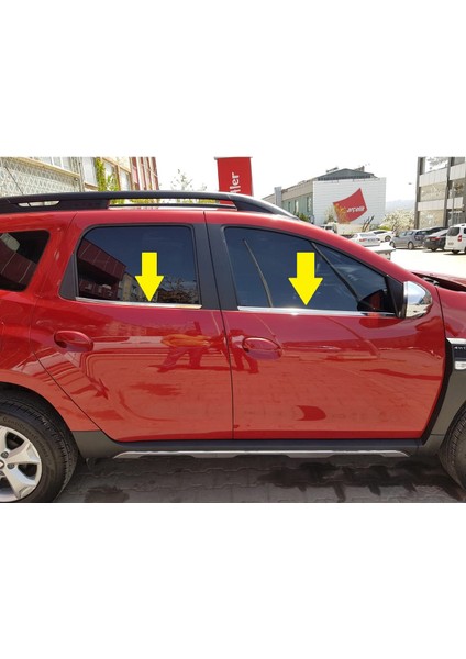 Dacia Duster Uyumlu 2018-2024 Krom Cam Çıtası 4 Parça Paslanmaz Çelik