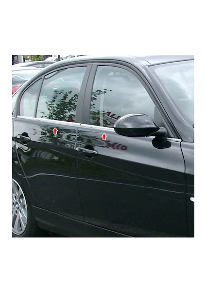 Bmw E90 Uyumlu 2005-2012 Krom Cam Çıtası 4 Parça Paslanmaz Çelik