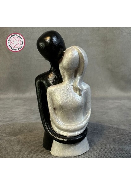 El Yapımı Dekoratif Sarılmış Çift Biblo