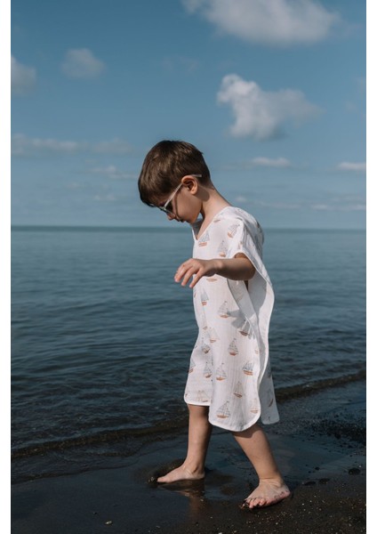 Müslin Panço - Pureline Series - Sail Boats fırsatları