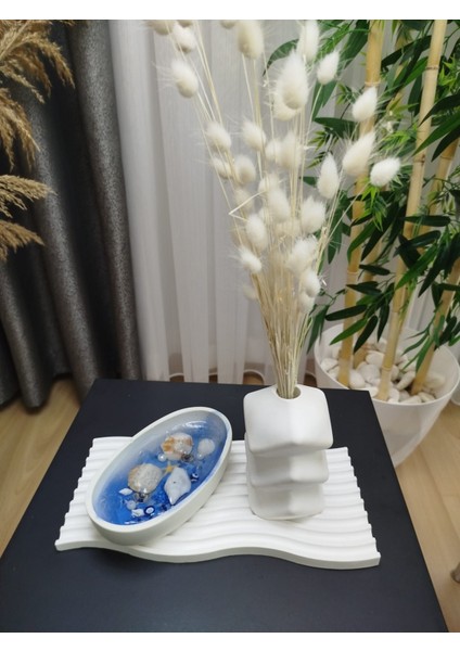 : Kuru Çiçekler Için Nordic Tarzı Minimalist Vazo & Okyanus Temalı Uzun Ömürlü Jel Mum. fiyatları