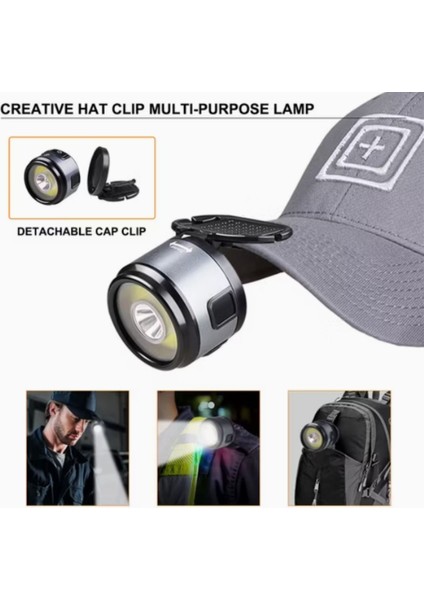 Kafa Lambası Dağ Yürüyüşü Kamp LED 7 Modlu Kırmızı Uyarı Taşınabilir Mini Cob Xpg Inceleme Projektör Baş Işığı Tip C Ayrılabilir Tasarım