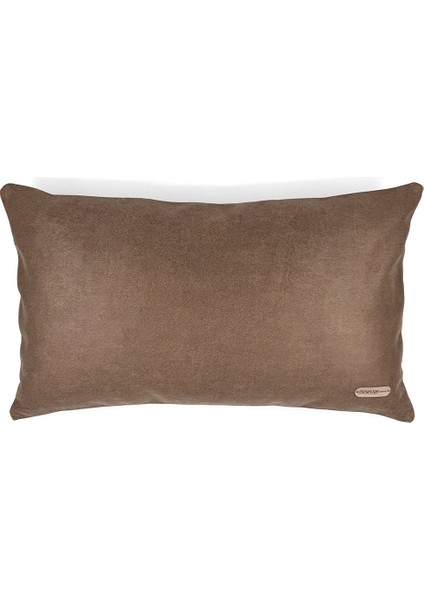 Flat Suni Nubuk Düz Açık Taba Antrasit Gri Açık Koyu Kahve Kiremit Dikdörtgen Kırlent Kılıfı 60X35