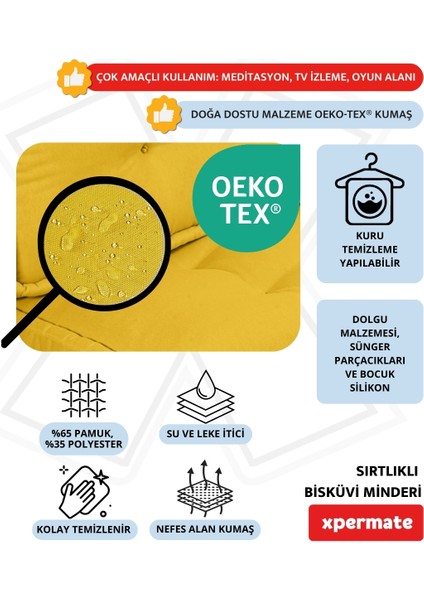 Bisküvi Minder Petek Önü Palet Üstü Minderi Fransız Minder Bank ve Bahçe Minderi 60X120X14 cm Sarı modelleri