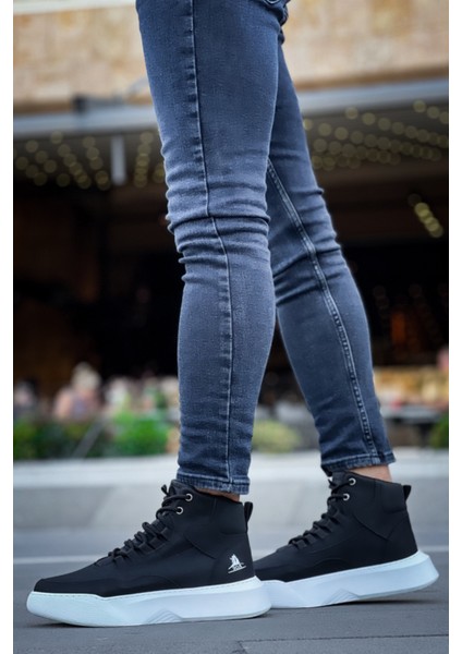 ET0318 Bağcıklı Erkek Yüksek Taban Beyaz Taban Spor Bot fiyatları