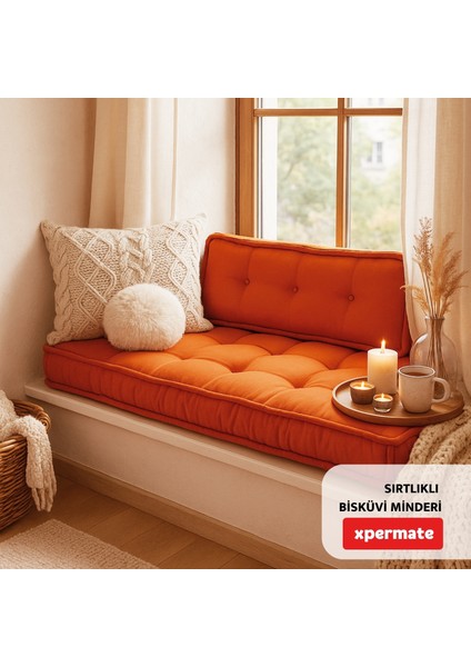Bisküvi Minder Petek Önü Palet Üstü Minderi Fransız Minder Bank Ve Bahçe Minderi 60x120x14 Cm Mavi