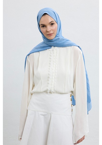 Cotton Line Şal Soft Mavi