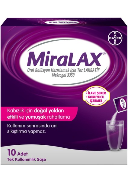 Miralax Oral Solüsyon Hazırlamak İçin Toz Laksatif Makrogol 3350