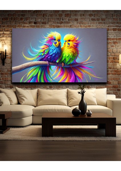 Muhabbet Kuşu Temalı Kanvas Duvar Tablo modelleri