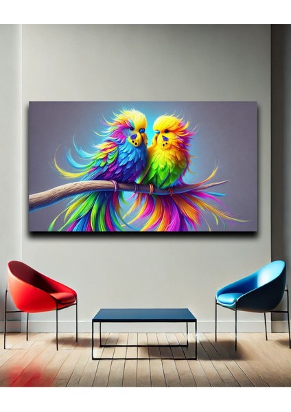 Muhabbet Kuşu Temalı Kanvas Duvar Tablo fırsatları