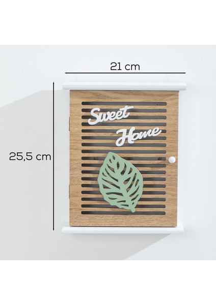 2069 Duvara Montajlı Dekoratif Anahtarlık Dolabı - Duvar Askılı Anahtar Saklama Kabini 21X25,5CM fiyatları