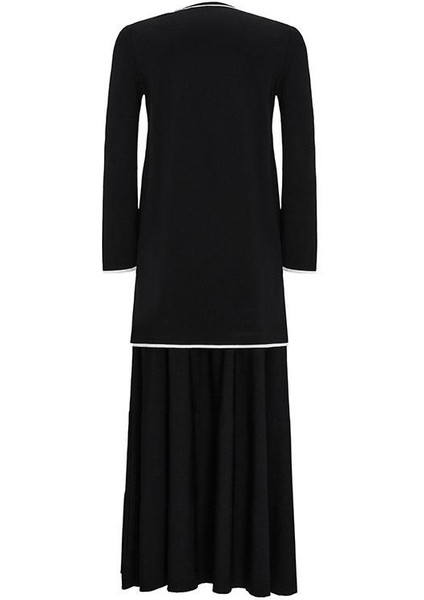 Siyah Renk Şeritli Temiz Kesim Triko Tunik T25Y-6031 fiyatları