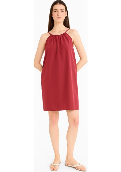 Lupinn Moda Ince Askılı Salaş Kesim Yazlık Kadın Mini Elbise - Rahat ve Şık Tasarım