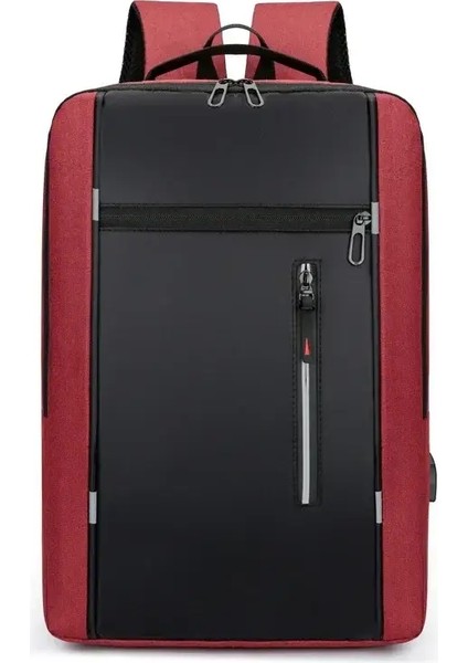 Iş Sırt Çantası Erkekler Erkekler Için Büyük Kapasiteli Çıplaklar Arka Paketi Çantalar USB Okul 15.6 Inç Dizüstü Bilgisayar Sırt Çantası Renk: Kırmızı (Yurt Dışından)