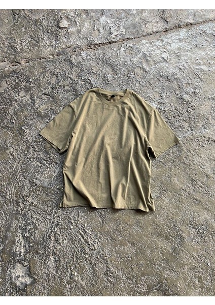 Basic Yıkamalı Oversize T-Shirt