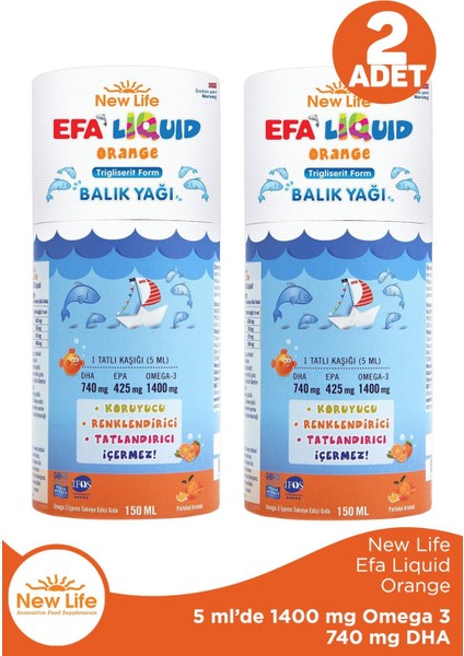 Efa Liquid Orange 150 ml 2 Adet