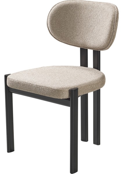 Roma Sandalye - Mense Kapuçino Kumaş - Metal Iskelet - Mutfak Sandalyesi - Salon Sandalyesi