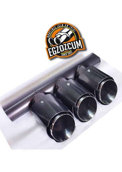 Honda Type-R Uyumlu Içi Krom 90 mm 3 Çıkışlı Akrapoviç Egzoz Ucu Eksoz Çıkışı