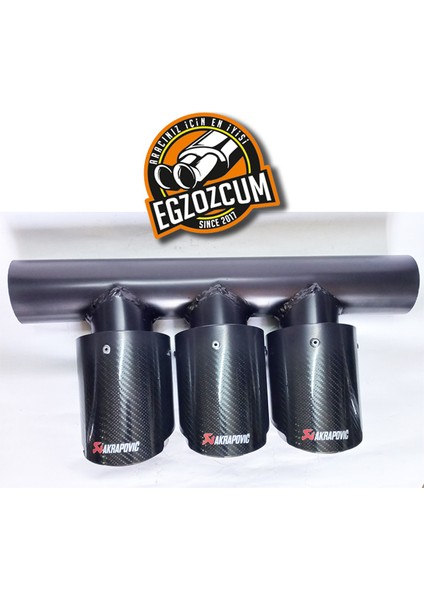 Honda Type-R Uyumlu Içi Krom 90 mm 3 Çıkışlı Akrapoviç Egzoz Ucu Eksoz Çıkışı