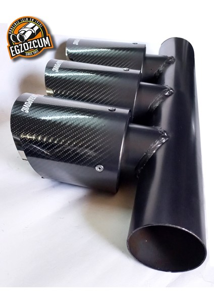 Honda Type-R Uyumlu Içi Krom 90 mm 3 Çıkışlı Akrapoviç Egzoz Ucu Eksoz Çıkışı