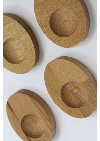 Ahşap Yumurtalık Sofra Sunumu Elips (4'lü Set)