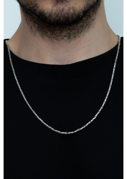 2mm Yuvarlak Kral Model 925 Ayar Gümüş Erkek Kolye MSN18-2MMT fırsatları