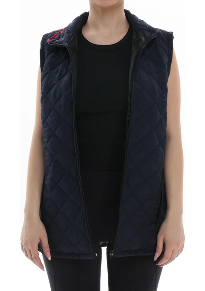 Lacivert Baklava Desen Yelek