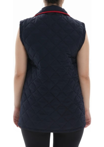 Lacivert Baklava Desen Yelek modelleri