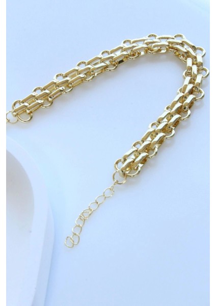 Premium Seri Çift Sıra Chainy Tasarım Kararmaz Renk Atmaz Kadın Çelik Bileklik fırsatları