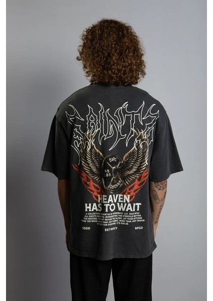 Heaven Has To Wait Oversize Gym Bodybuilding T-Shirt