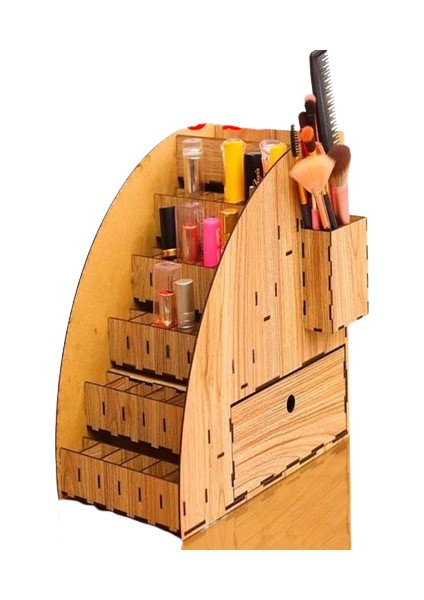 Ahşap Makyaj ve Mücevher Sergileme Standı, Şık ve Fonksiyonel Düzenleyici