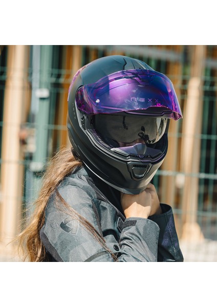 Y.100R Subsonıc Mat Siyah-Pembe Kask