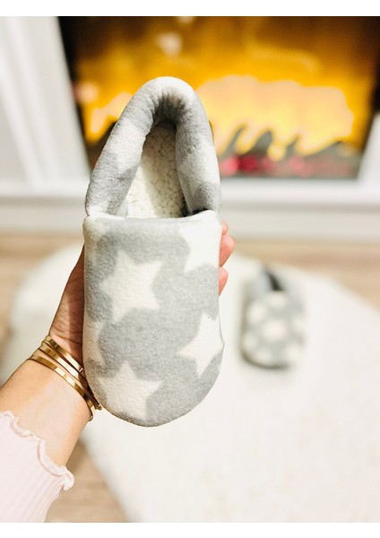 Unisex Renkli Panduf Yıldız Kalp Model Panduf Ev Botu Ev Patiği