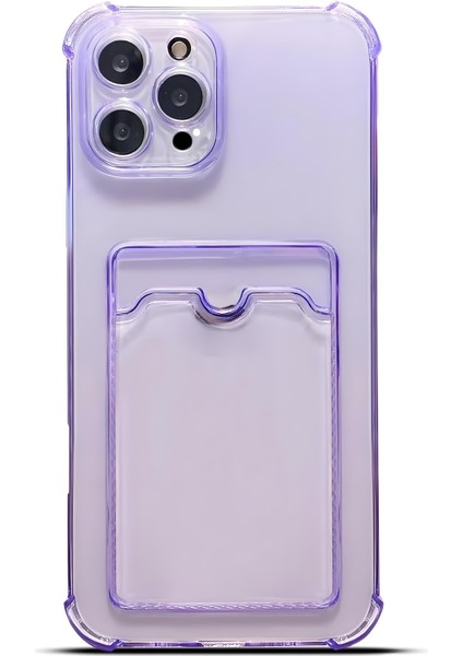 iPhone 16 Pro Uyumlu Kamera Korumalı Kartlıklı Köşeleri Airbag Tasarımlı Darbe Önleyici Şeffaf Silikon Kılıf