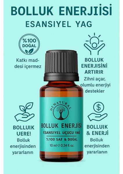 Bolluk Enerjisi Uçucu Yağ Saf Doğal Esans Buhurdanlık Difüzör Oda Esansı 10 ml modelleri