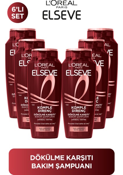 L'Oreal Paris 6'lı Elseve Komple Direnç Dökülme Karşıtı Şampuan 300ml