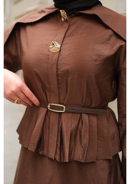 Şık Gömlekli Etekli Takım Kemerli fiyatları