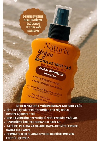Yoğun Bronzlaştırıcı Yağ | Havuç & Kakao Yağı, Shea Butter, Vitamin E, Tüm Cilt Tiplerine Uygun Sprey – 200 ml modelleri