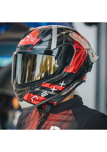 X.R3R Swırl Karbon Kırmızı Kask